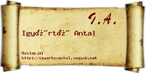 Igyártó Antal névjegykártya